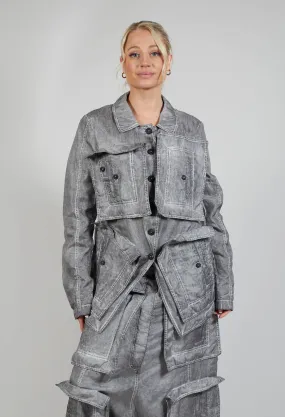 Textured Jacket in C.Coal 70% Cloud