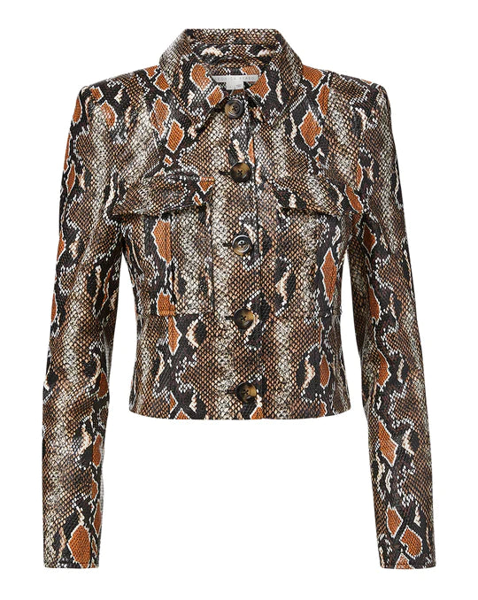 VERONICA BEARD Fullham Python Vegan Leather Jacket