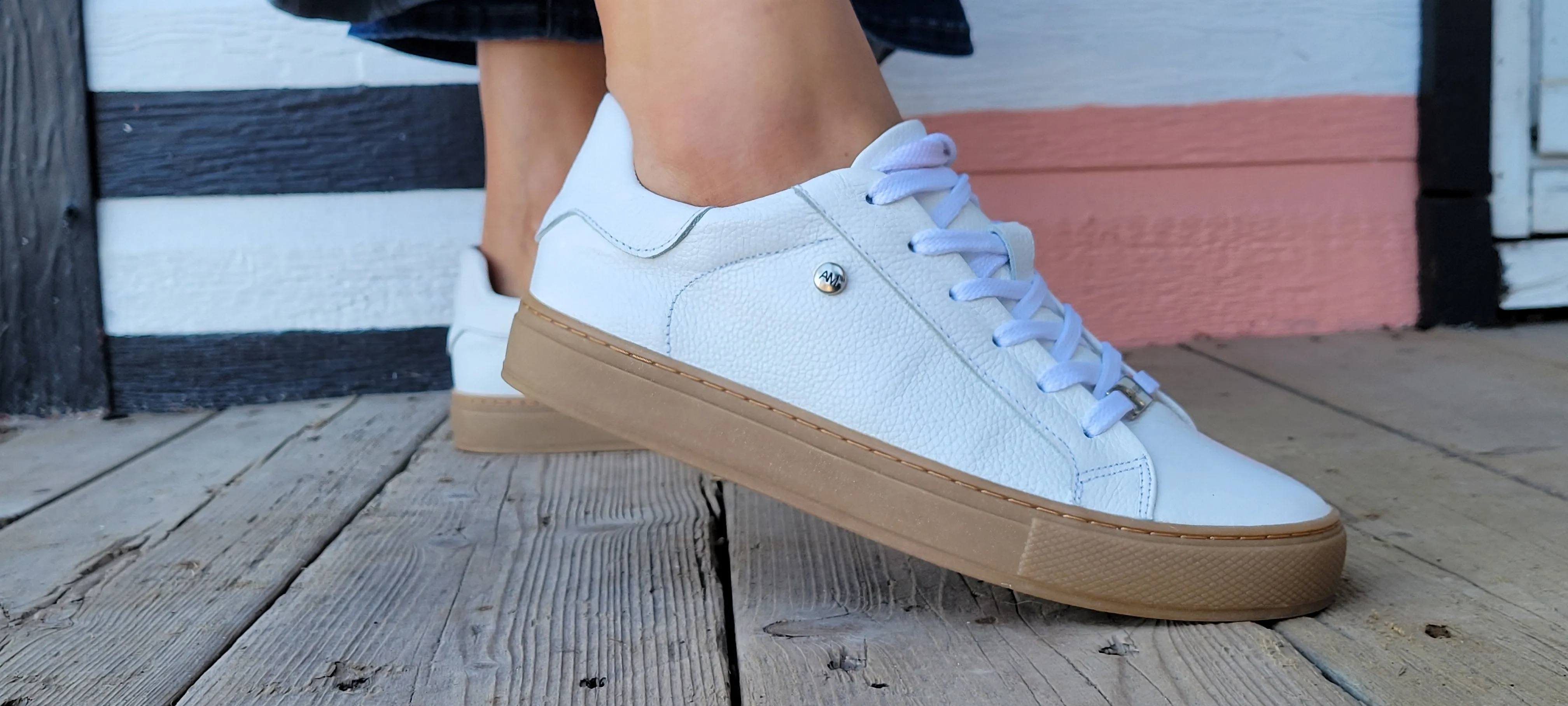 White Leather with Miel Sole-Sneakers